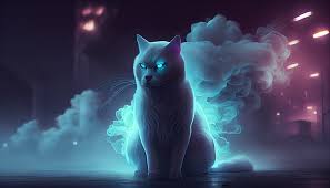 Ai Art Ilration Neon Cats