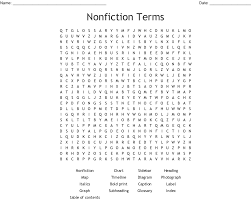 Non Fiction Text Features Word Search Wordmint