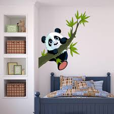wall sticker panda perched wall