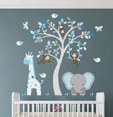 Boys Jungle Wall Stickers Blue And
