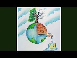 save water save nature drawing for