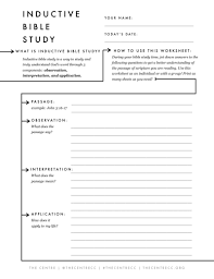 Inductive Bible Study Sheet The Binder Project Planner