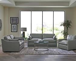 grayson grey top grain leather sofa set