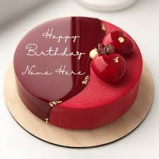 romantic birthday wishes red cake with