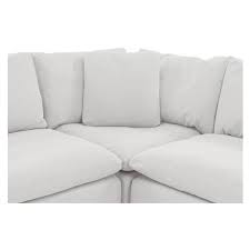 Nube White Corner Sofa With 5pcs 3