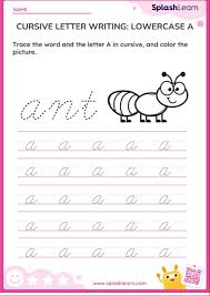 cursive letter writing lowercase a