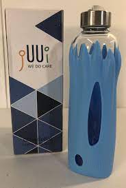 jUUi Eco Glass Water Bottle Silicone Sleeve 19oz Blue Spill Proof Workout  NEW | eBay