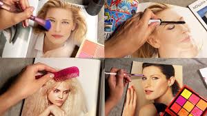 asmr applying makeup to magazines