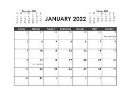 printable 2022 word calendar templates