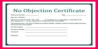 No Objection Letter Certificate For Employee By Department