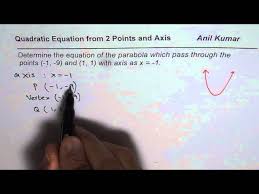 Find Quadratic Equation From Axis And