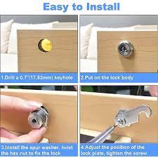 easy install cupboard drawer lock zinc