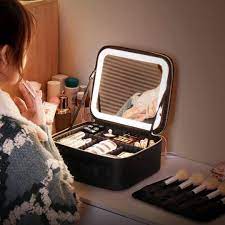 makeup organiser bag with led mirror
