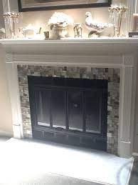 Glass Tile Fireplace Done Over Existing