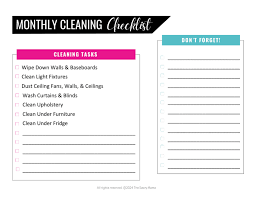 cleaning checklist template collection