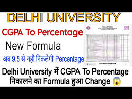 delhi university cgpa to percene new