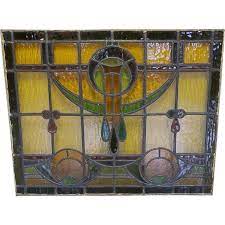 Dutch Vintage Art Nouveau Stained Glass