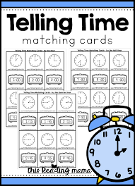 telling time matching cards this