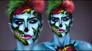 glam pop art zombie hair and makeup