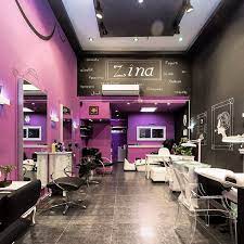 Beauty Salon Black Purple Hair