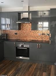 Kitchen Walls Using 6 500 Penny Coins