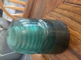 H C Co Blue Green Glass Insulator H On