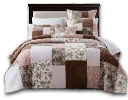 chocolate brown fl bedspread set
