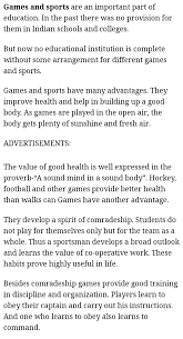 Hence, sport is an excellent preventive measure against heart the sugar certainly does not accumulate in the blood due to physical activity. Importance Of Sports And Games Essay In English