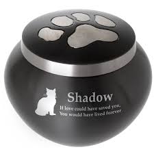 pet cremation urn cat pawprint