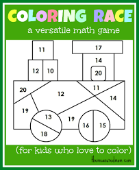 math game for kids coloring race