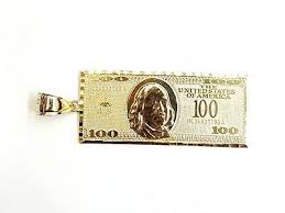 On its back, the note displays an image of the independence hall. Gold 100 Hundred Dollar Bill Money Pendant Luck Solid 10k Necklace 2 55 Big Eur 336 92 Picclick De