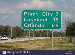 Mileage Sign On Interstate 4 In Florida Myrleen Pearson Stock