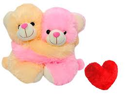 couple teddy bear with red