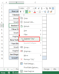 how to remove subtotal in pivot table