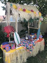 diy tiki bar surf party in backyard