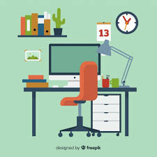 With our tables in a wide range of sizes and styles, you'll find one that fits whatever you want to do in whatever space you have. Free Vector Modern Office Desk With Flat Design