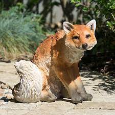 Cute Lifelike Fox 26cm Resin Garden