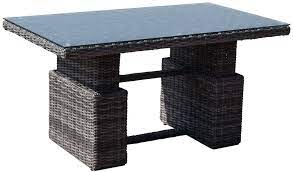 It is available in a variety of uses and is ideal for as a handy place to order a drink or snack or to have breakfast and coffee. Greemotion Rattan Table Bari Height Adjustable Outdoor Lounge Table With Glastop In Wicker Coffee Table Dining Table For Balcony Terrace And Garden Garden Furniture Amazon Co Uk Garden Outdoors