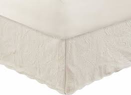 Paisley Quilted Bed Skirt Ivory