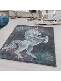 rug short pile star unicorn pattern