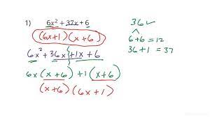factoring a quadratic with leading