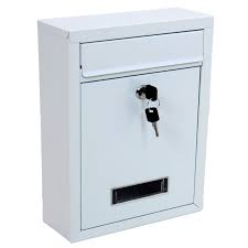 White Wall Mounted Post Letter Mail Box