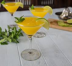 frozen mango rum tail with mint