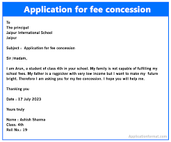 10+] Application for fee concession