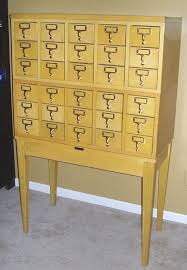 library card catalog cabinet for