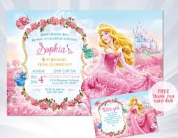 Princess Aurora Invitation Sleeping Beauty Princess