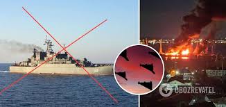 Novocherkassk large amphibious assault ship was transporting Shaheds -  explosions in Feodosia - AFU hit the Black Sea Fleet ship Novocherkassk -  photos