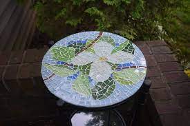 Blue Mosaic Tile Outdoor Table Tops