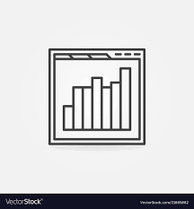 Browser With Bar Chart Line Icon Web