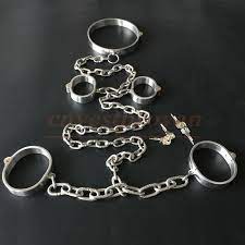 Stainless Steel Heavy Duty Collar Wrist Ankle Cuffs Slave Bondage Shackles  BDSM | eBay